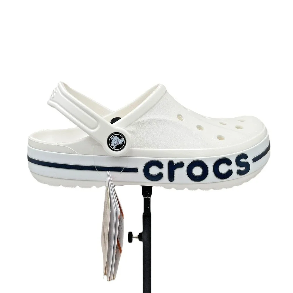 Crocs Bayaband Mens Slip-on Clog Size 8 White Navy Water‎ Friendly Lightweight